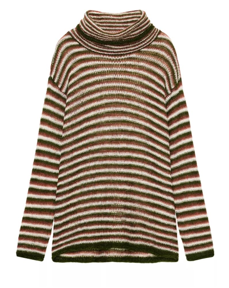Cozy Striped Turtleneck Sweater - Image 1