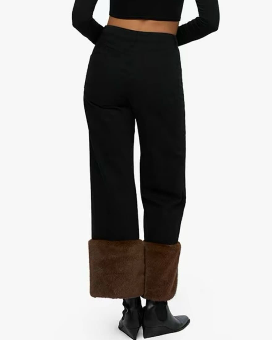 WeWoreWhat Faux Fur Straight Leg Jean - Image 2