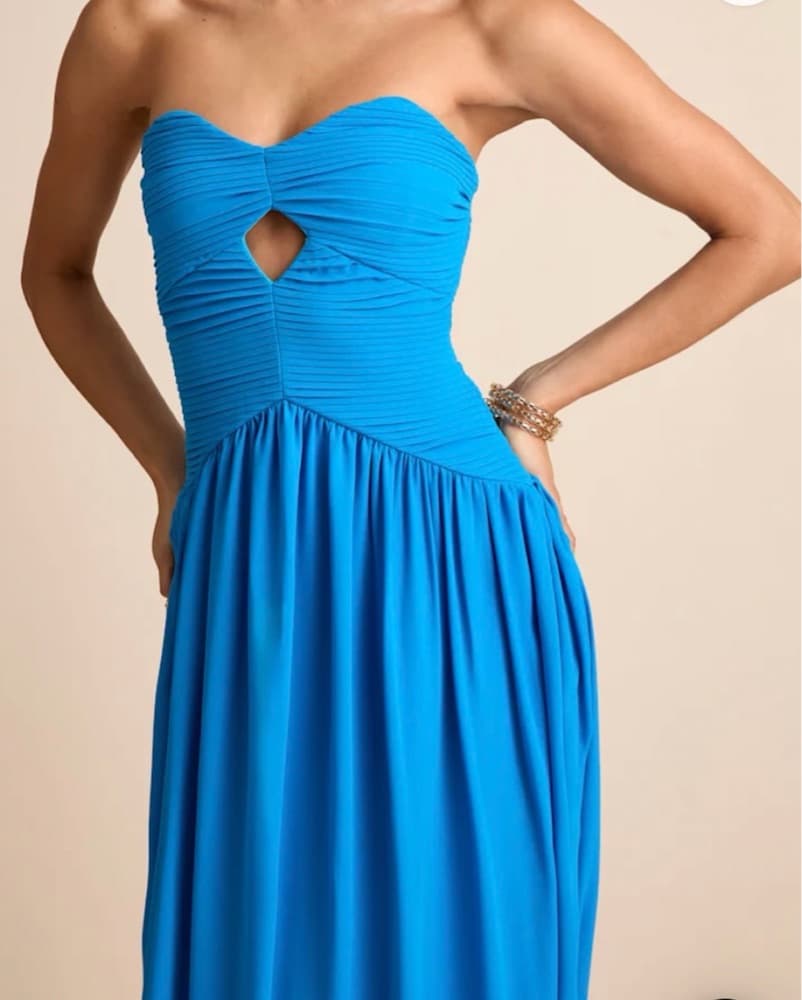 LULUs Rozala Pleated Strapless Dress - Image 2