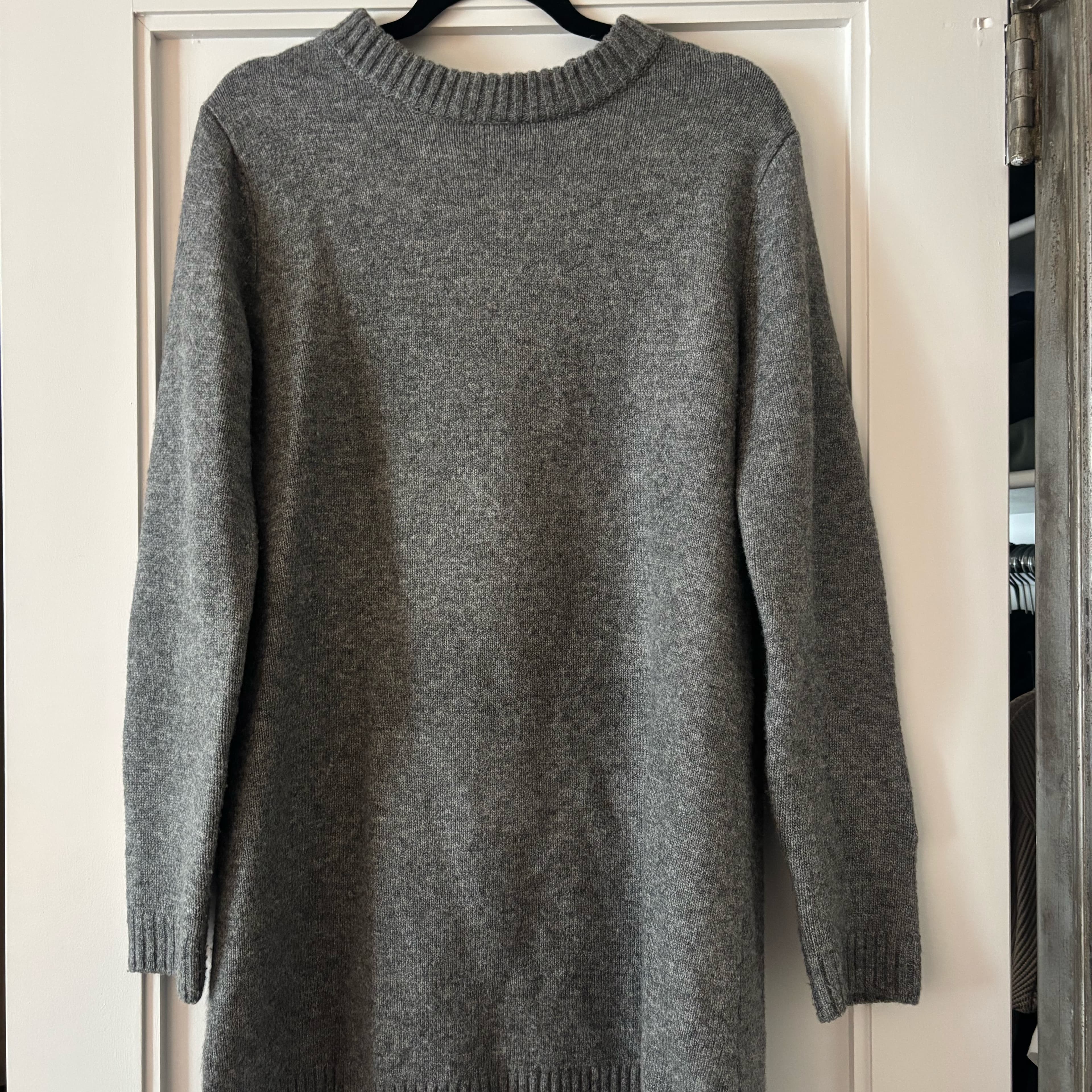 Zara Short Soft Knit Dress - Grey - Image 4