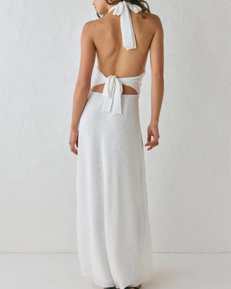When in Italy VRG GRL White Halter Dress - Image 2
