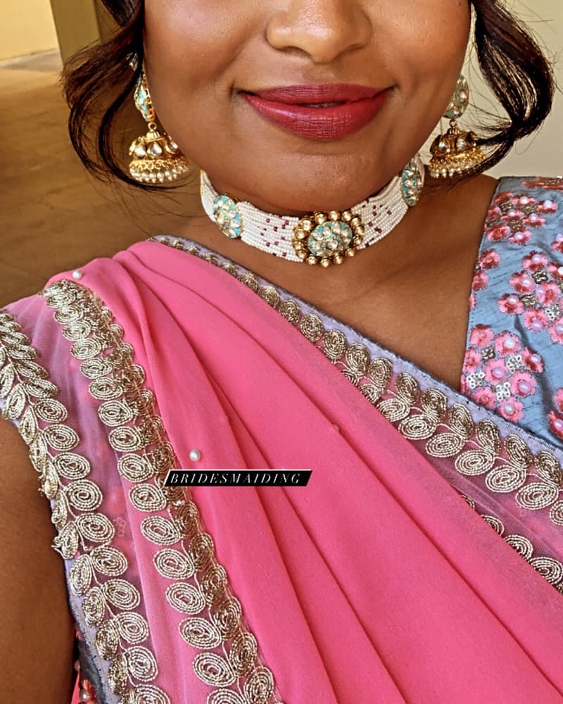 Pink Saree  - Image 5