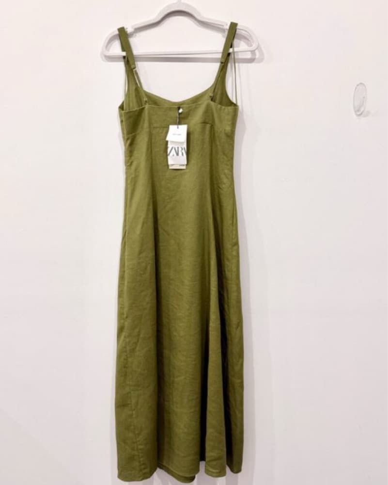 Green Linen Summer Dress - Image 2