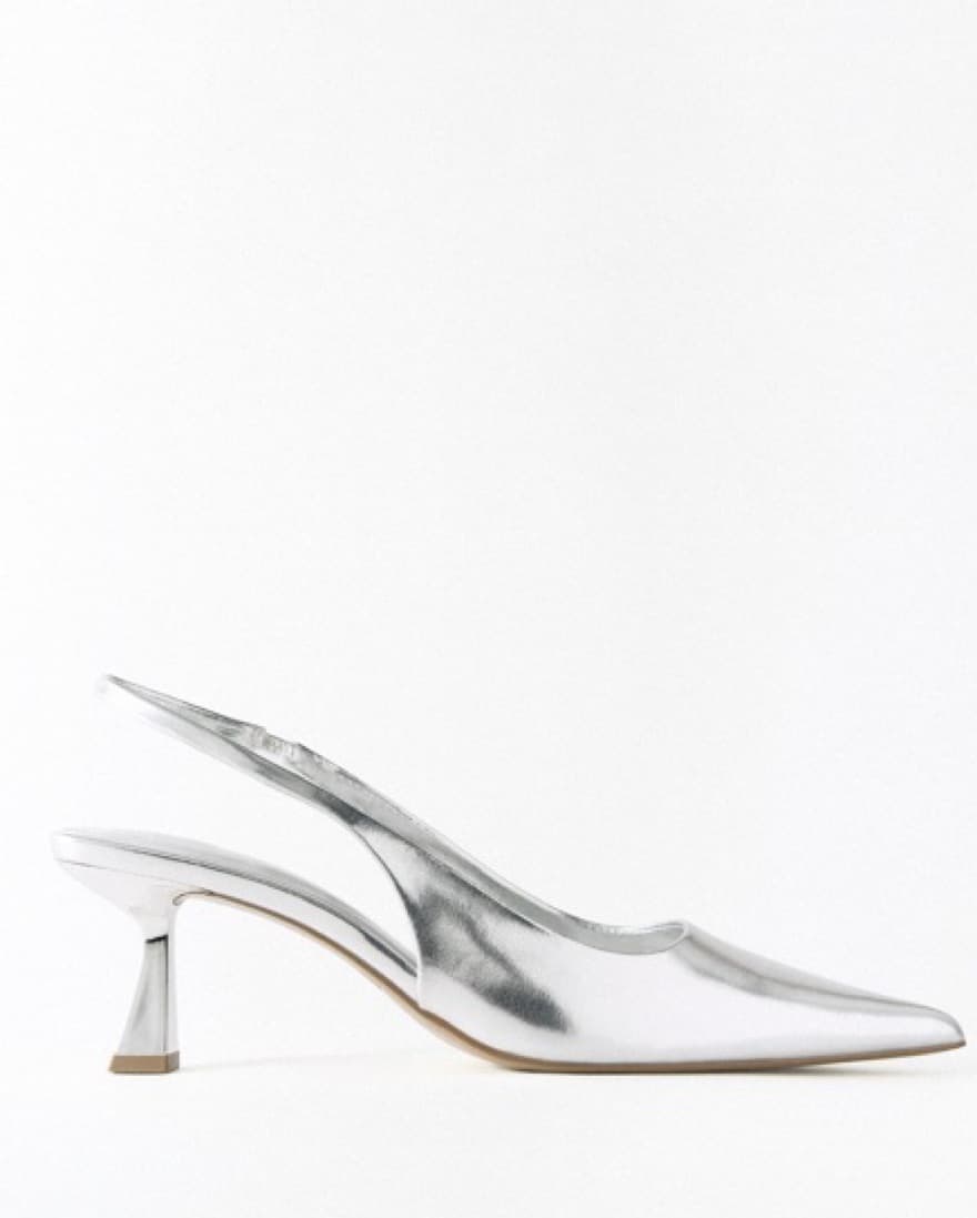 Metallic Slingback Kitten Heels - Image 1