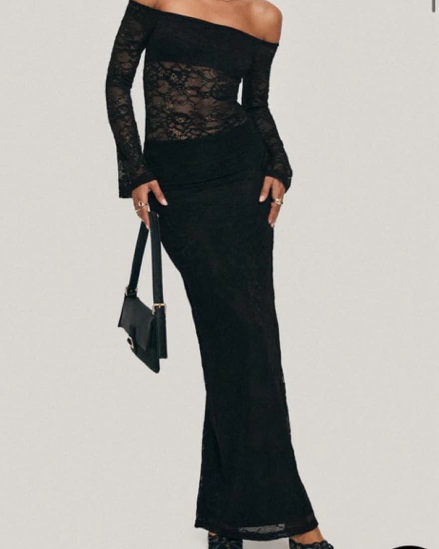 PINOT GRIGIO LONG SLEEVE LACE MAXI DRESS - Image 1