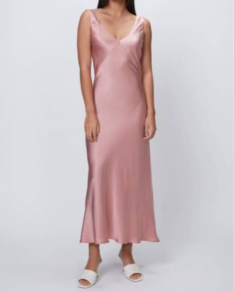 Asceno Bordeaux Silk Slip Dress  - Image 1