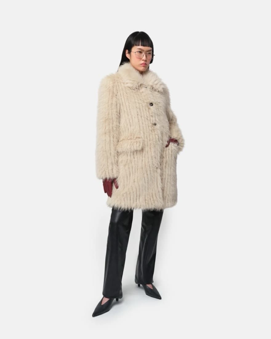 $545 Apparis Pamela Coat Beige - Image 2