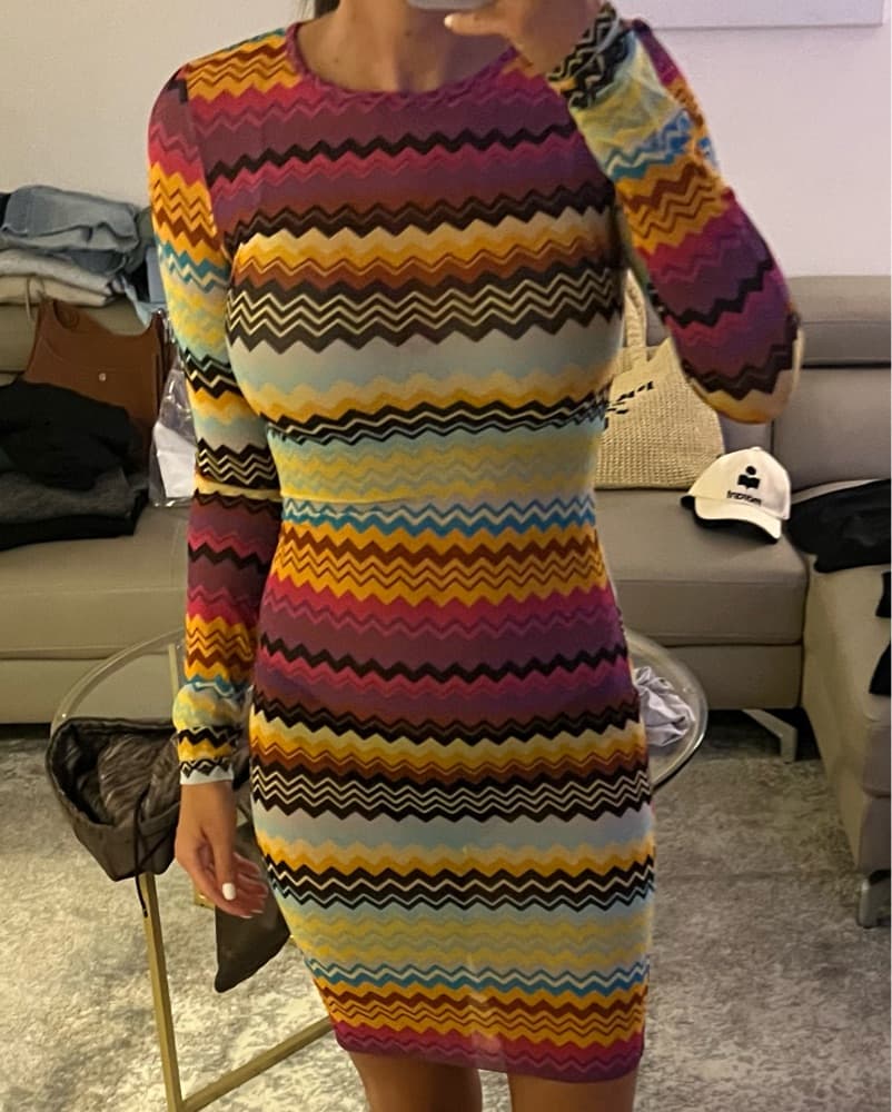 Missoni Long-Sleeve Zigzag Minidress - Image 2