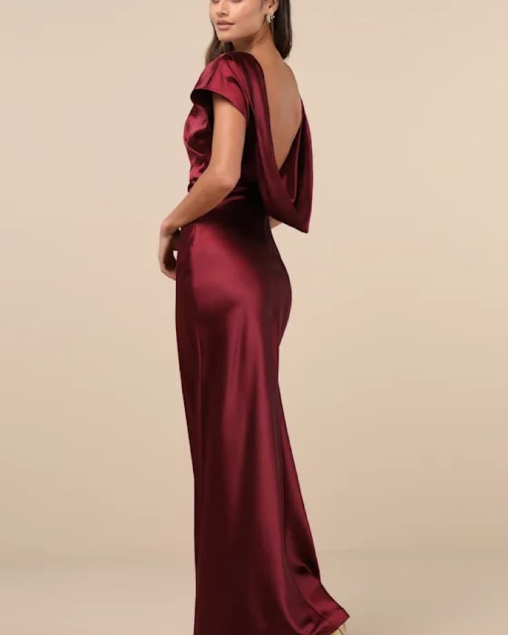 Elegant Satin Maxi Dress - Image 2