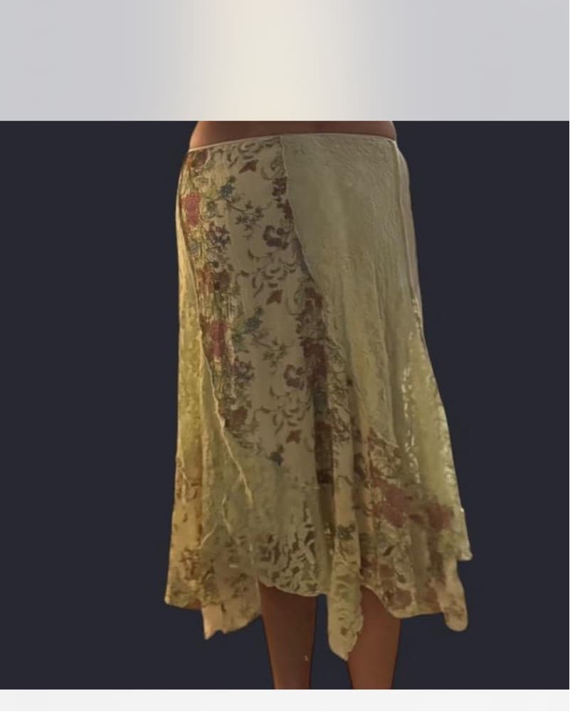 Vintage Ethereal Floral Midi Skirt - Image 3