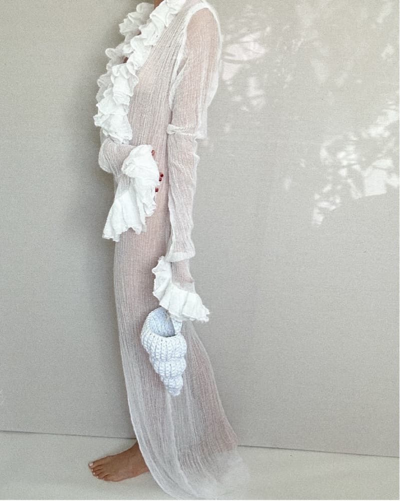 Elegant Ruffled Maxi Dress Handmade  - Image 2