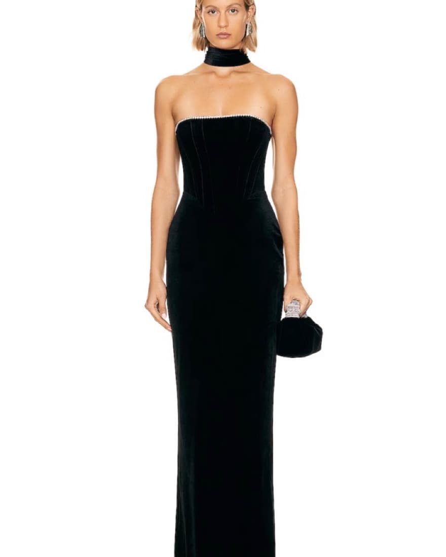 Khanum's Black Gown With Diamond  - Image 2