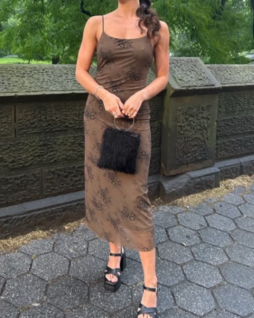 Floral Hem Mesh Cami Maxi Dress - Image 2