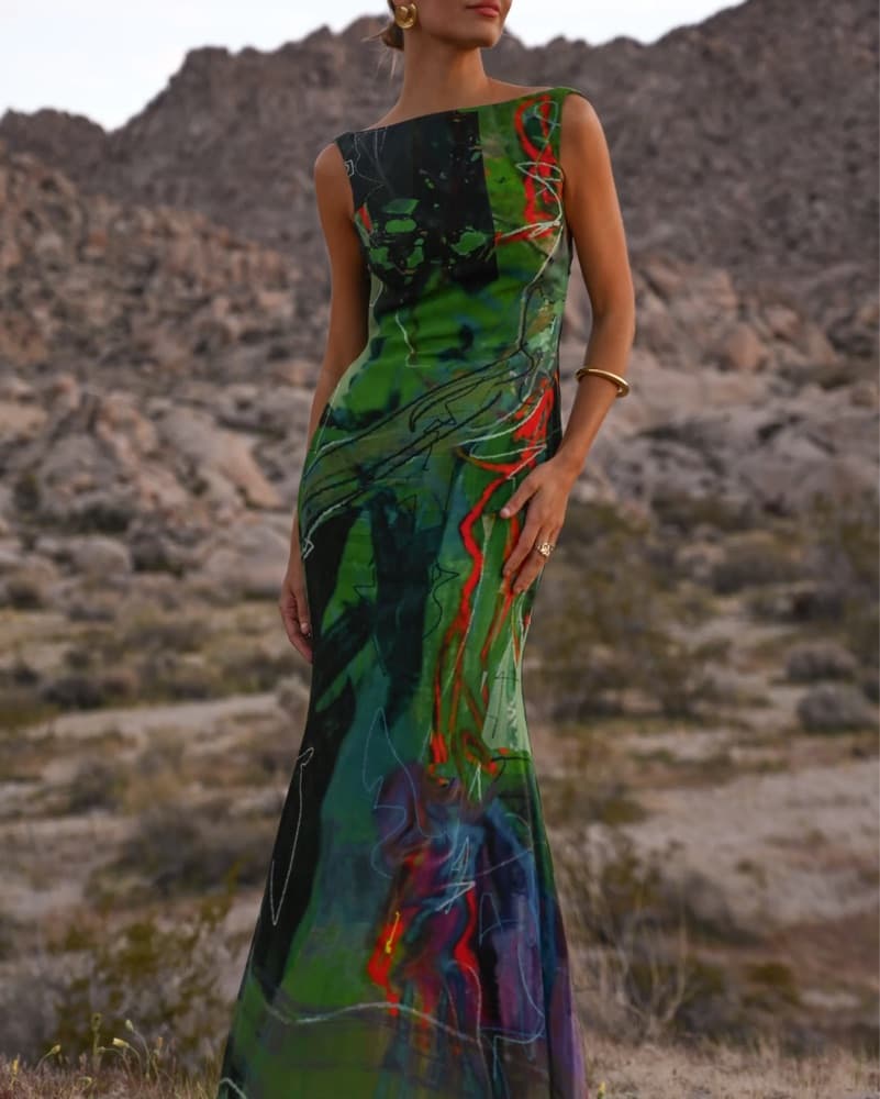 Yellow The Label Rhae Dress In Terrain - Image 3