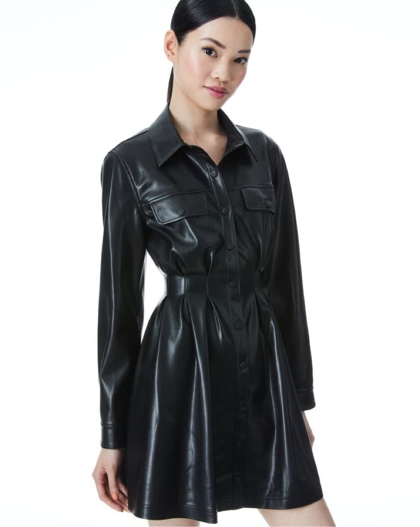 Alice + Olivia Black Leather Dress - Image 1
