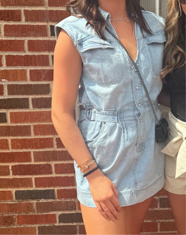 Denim Utility Jumpsuit - Image 1