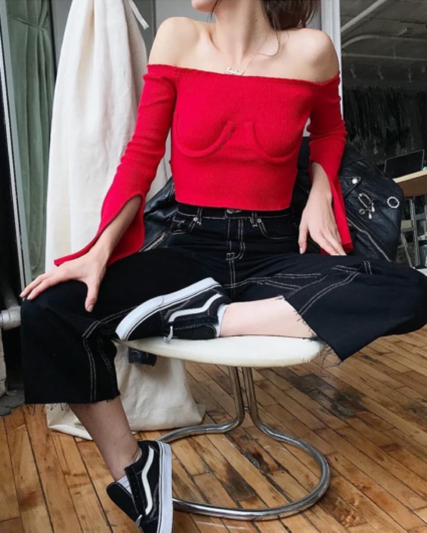 Orseund Iris Red Off The Shoulder Top - Image 3