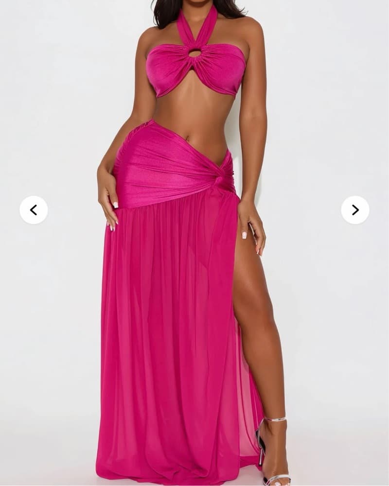 Blissful Day Maxi Skirt Set - Magenta - Image 1