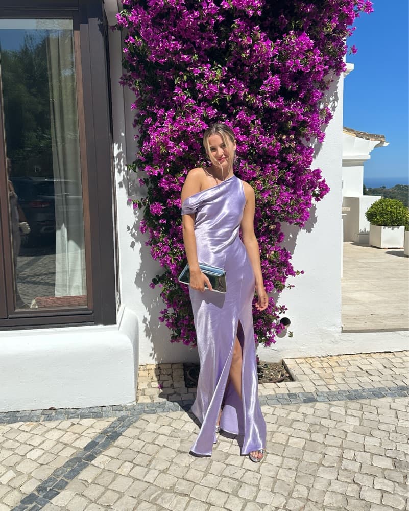 One-Shoulder Satin Gown - Image 4