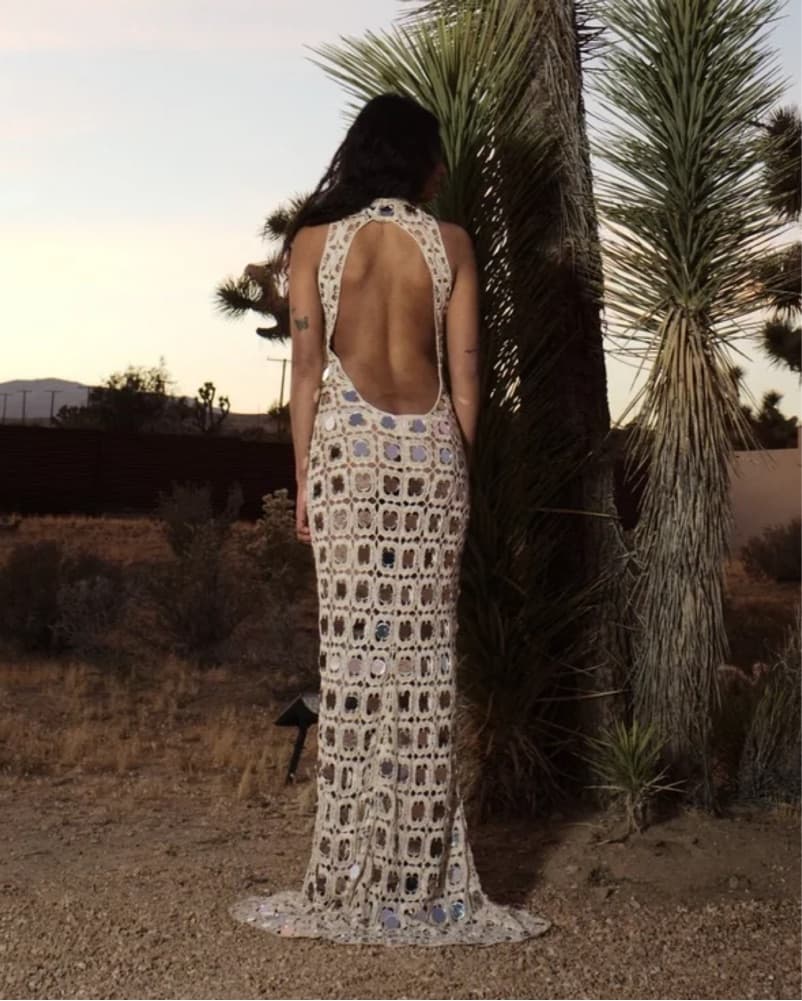 Crochet Mirror Cover Up Maxi Dress - Image 2
