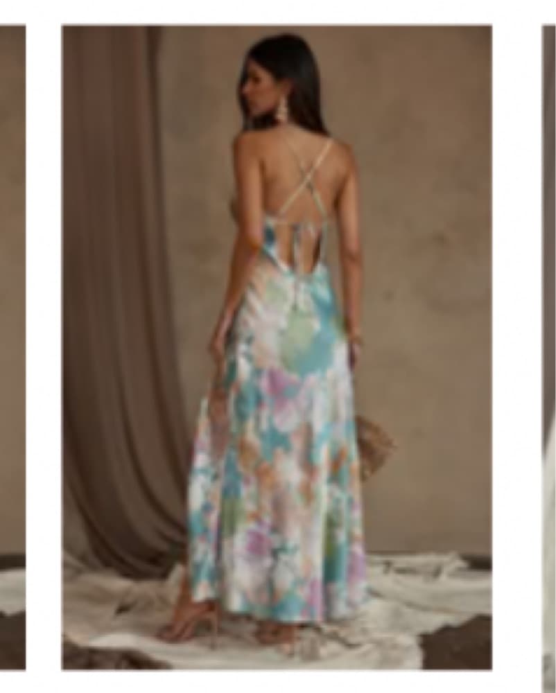 Pastel Floral Printed Maxi Dress - Image 3