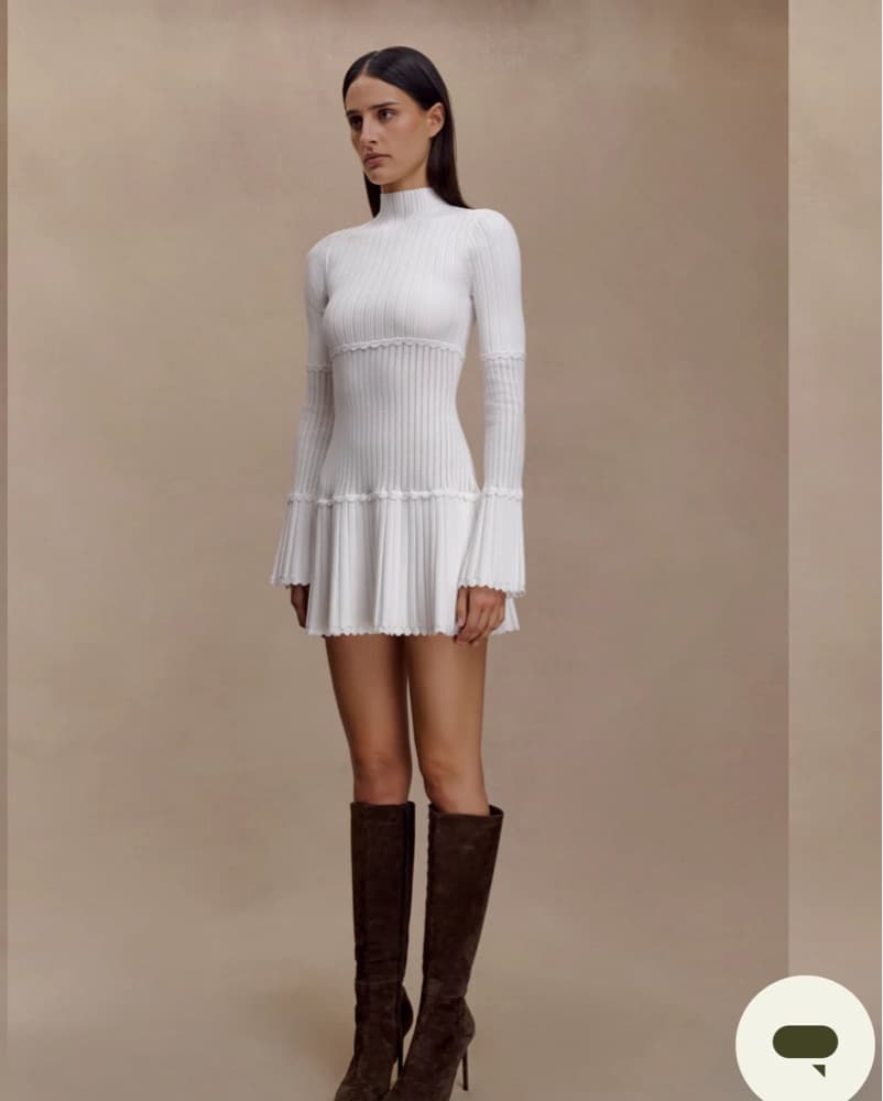 Pointelle Knit Mini Dress - Image 6