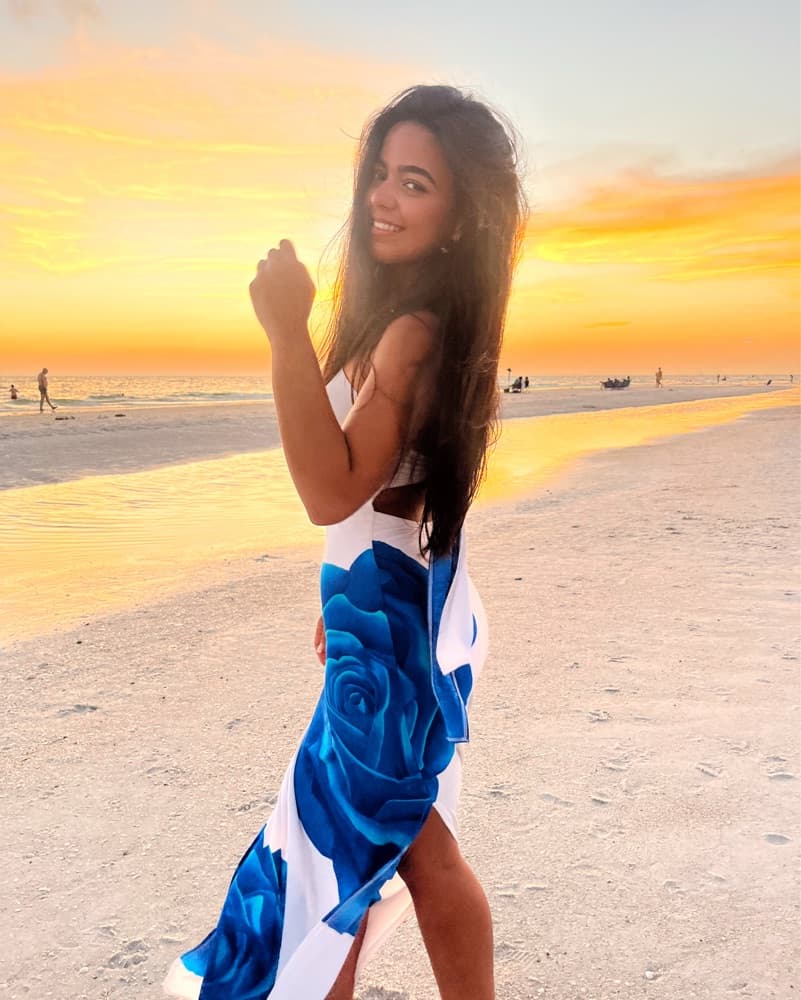 Strapless Blue/White Floral Long Dress - Image 3