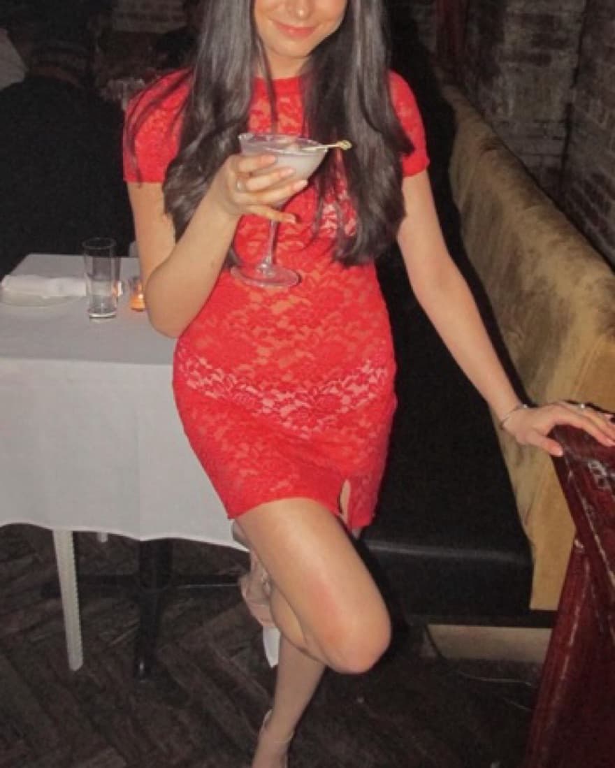 Sheer Red Lace Mini Dress - Image 3