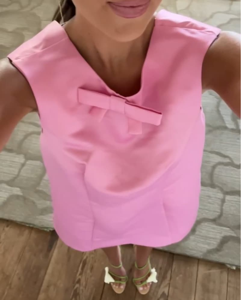 PINK BOW ASOS MINI DRESS - Image 1