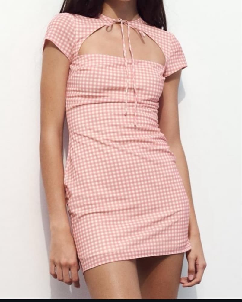 Checkered Mini Dress - Image 1