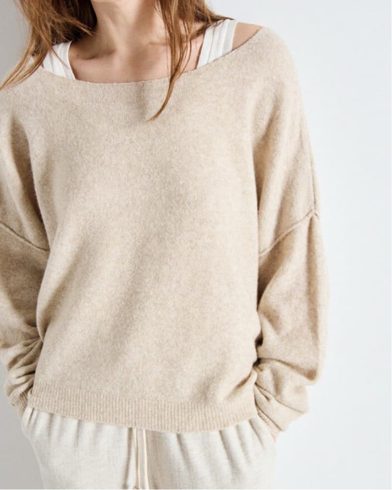 Boat Neck Wool Sweater - Image 3