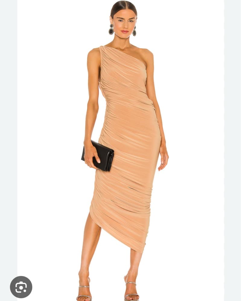 Norma Kamali Diana Gown Revolve XS Nude - Image 1