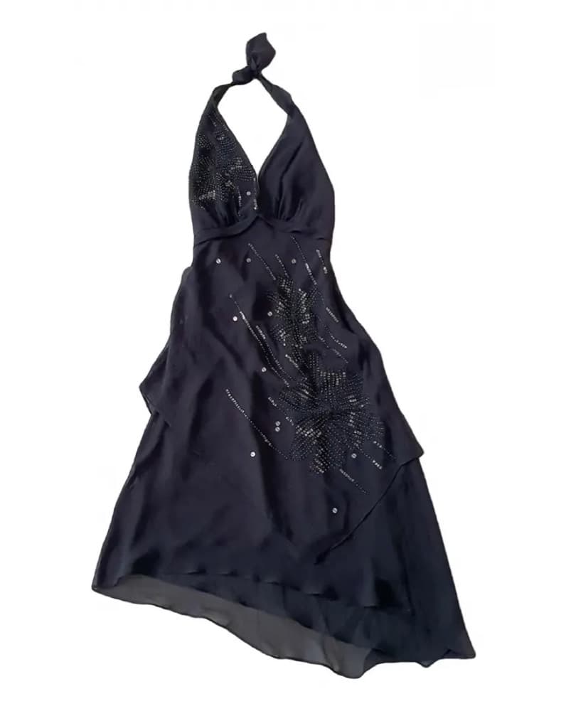 Vintage Black Midi Dress (BCBG) - Image 2