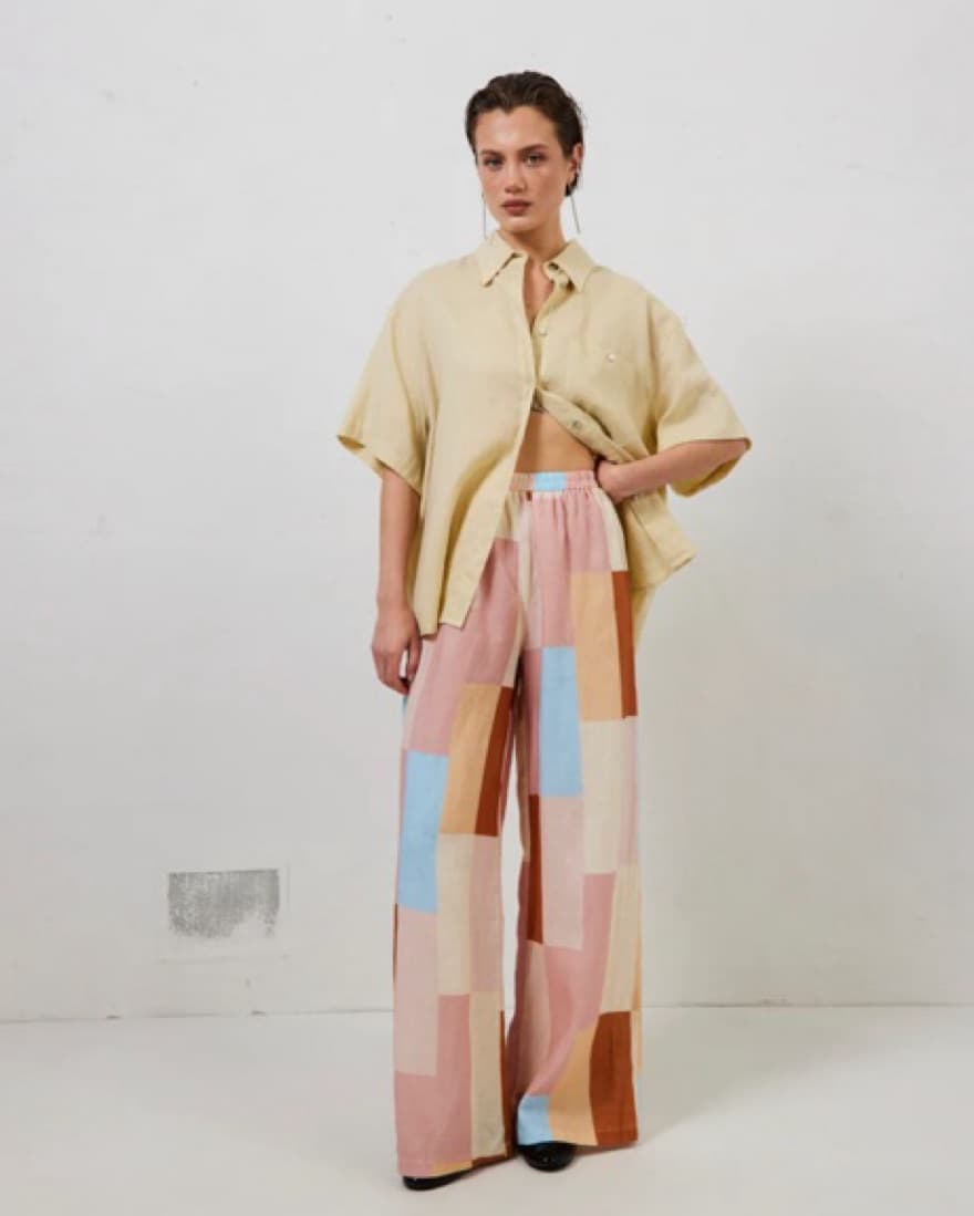 PETRA LINEN PANTS PATCHWORK - Image 1