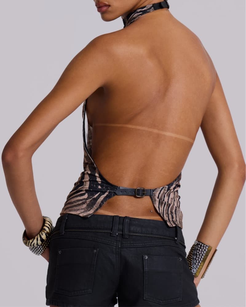 Jaded London Zebra Backless Top - Image 2