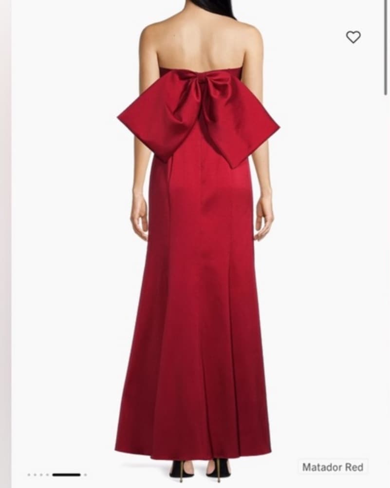 Aiden Mattox Red Gown With Bow - Image 2