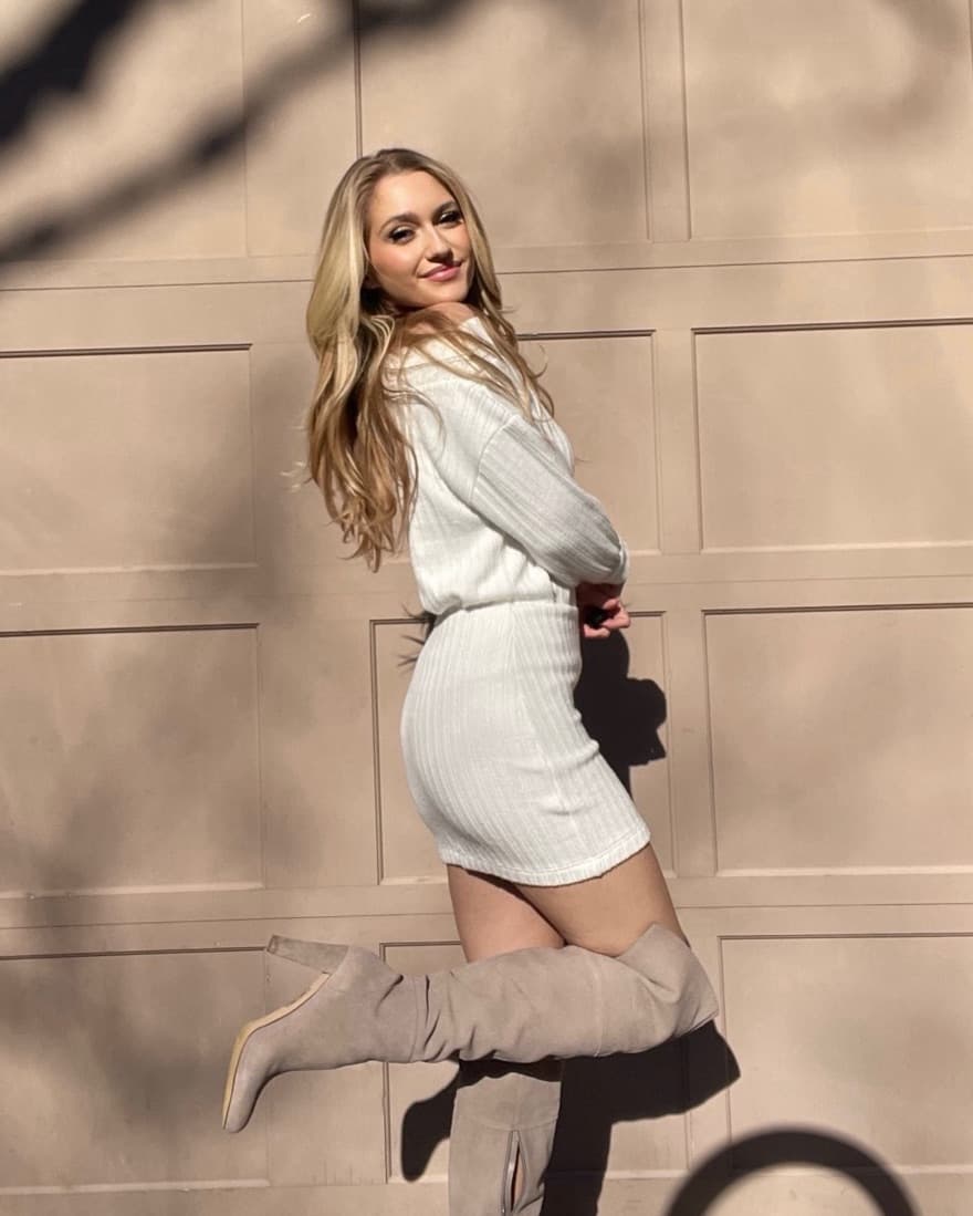 Line And Dot Sweater Dress - Image 1