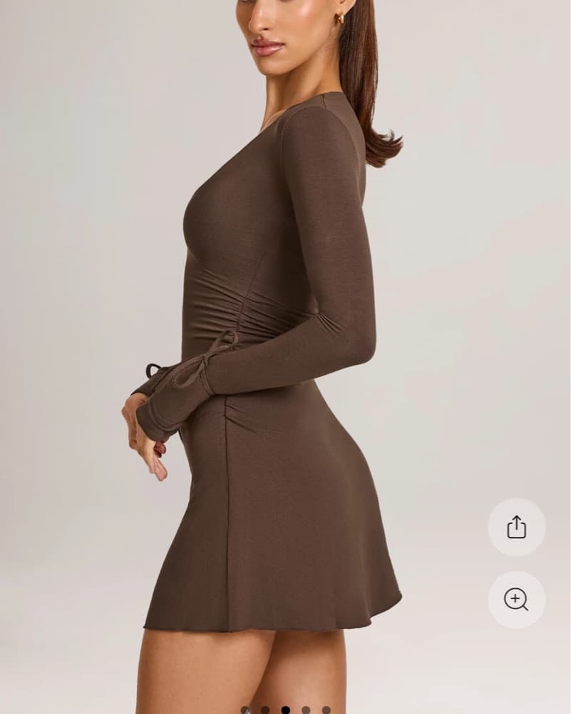Oh Polly Modal Long Sleeve Mini Dress - Image 3