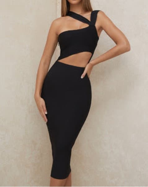 House Of CB Black Cutout Bandage Dress - Image 1
