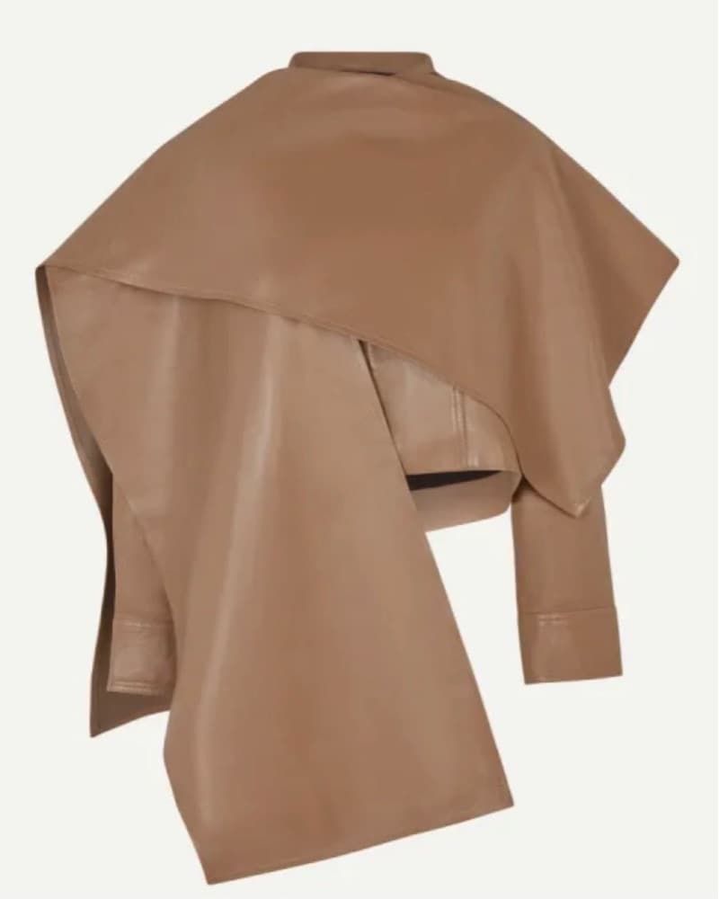 Naomi Leather Jacket In Tan/Brown - Image 1