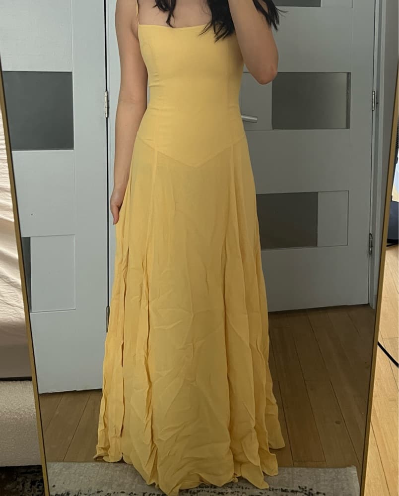 Reformation Bea Dress In sunshine yellow - Image 3