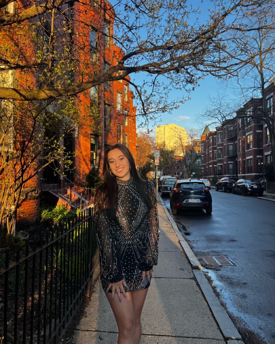 Sparkly Long Sleeve Mini Dress  - Image 1