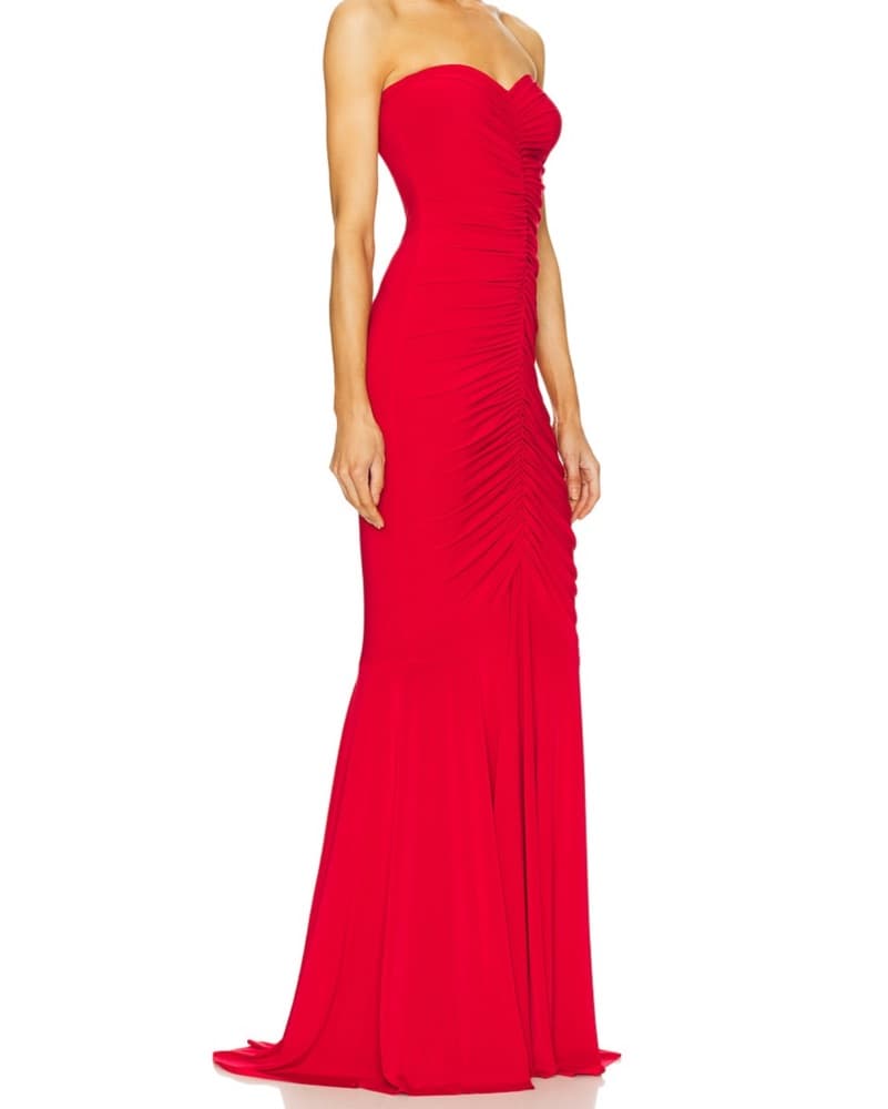 Norma Kamali Red Fishtail Dress - Image 2