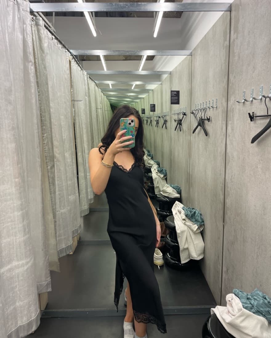 Weekday Bonne Slip Midi Dress in Black  - Image 2