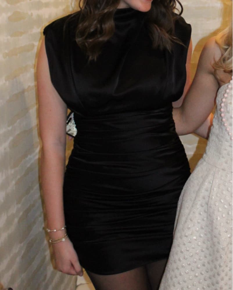 Babaton Black Silk Dress - Image 2