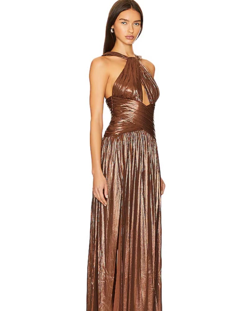 Retrofete Salem Metallic Brown Gown  - Image 2