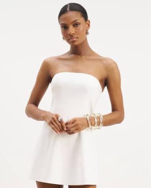 Because Of Alice White Linen Mini Dress - Image 1