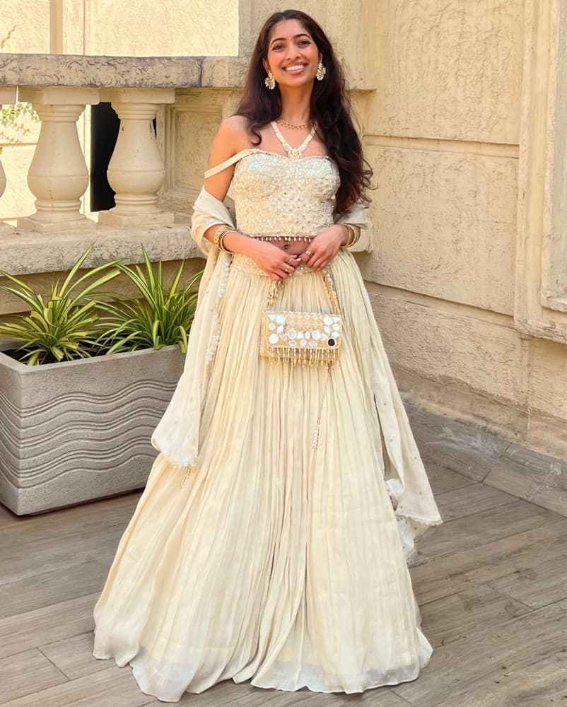 abhinav mishra inspired Beige Corset top Lehenga  - Image 1