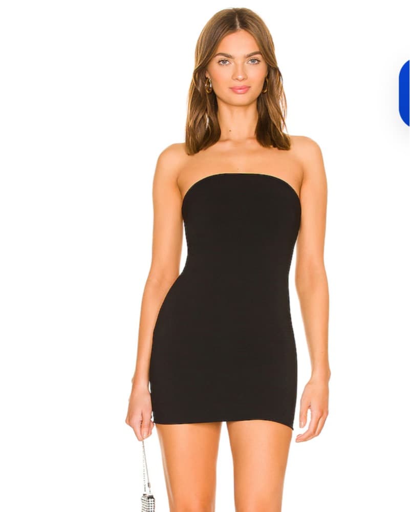 Black Strapless Mini Dress - Image 1