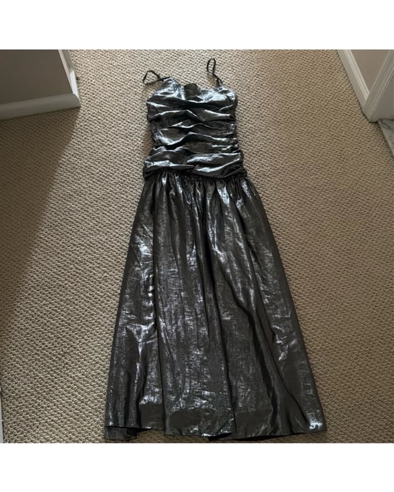 Shimmering Silver Cocktail Dress - Image 5